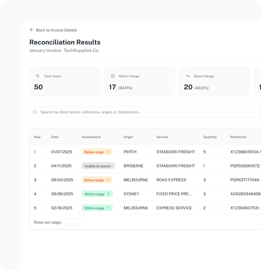 AI invoice audit and reconciliation interface